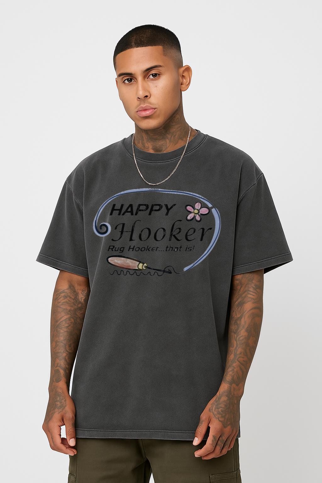 Happy Hooker T-Shirt | Funny Rug Hooking Craft Tee