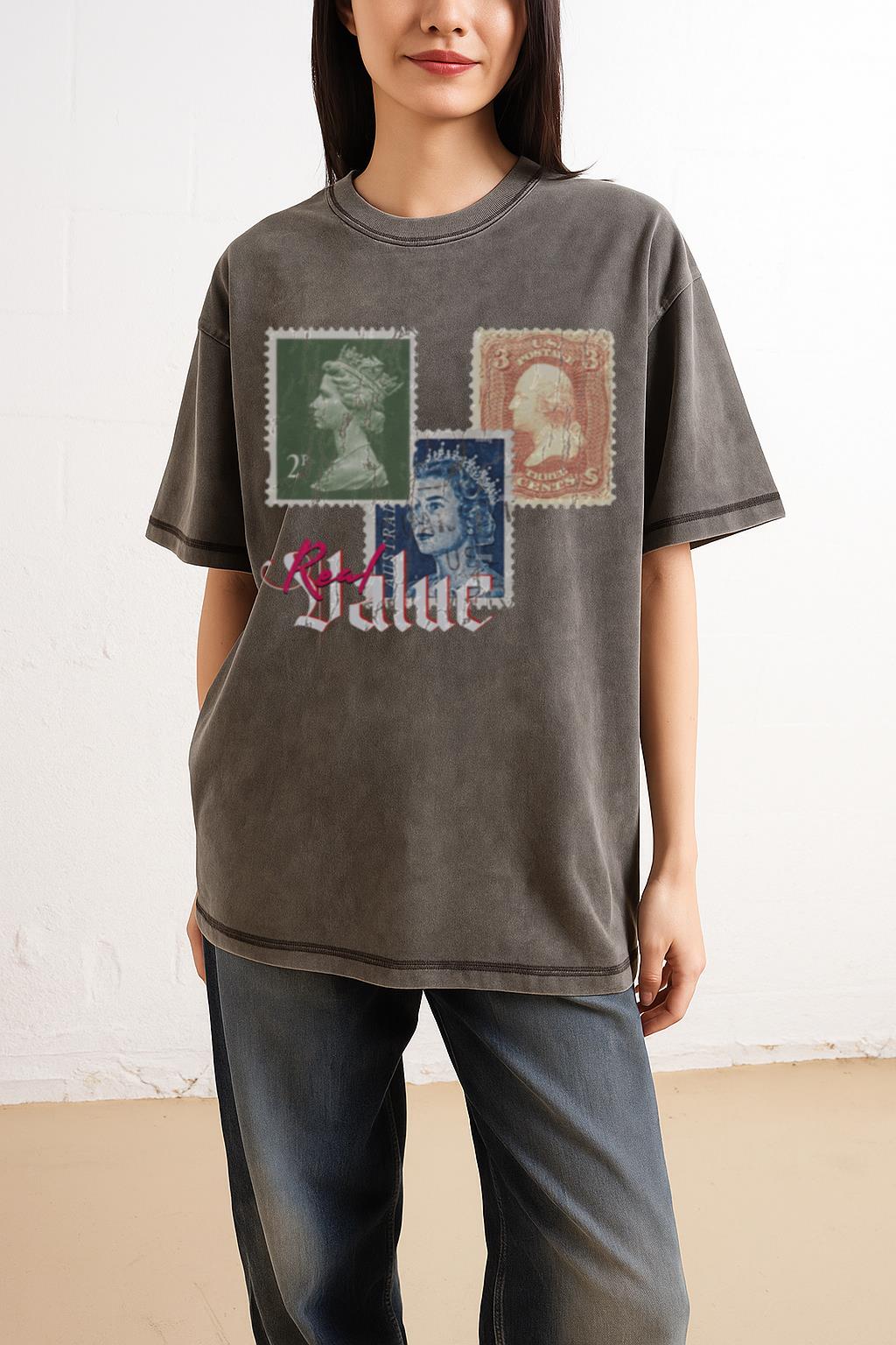 Real Value Stamp Collecting T-Shirt | Philately Hobby Tee - Image 2