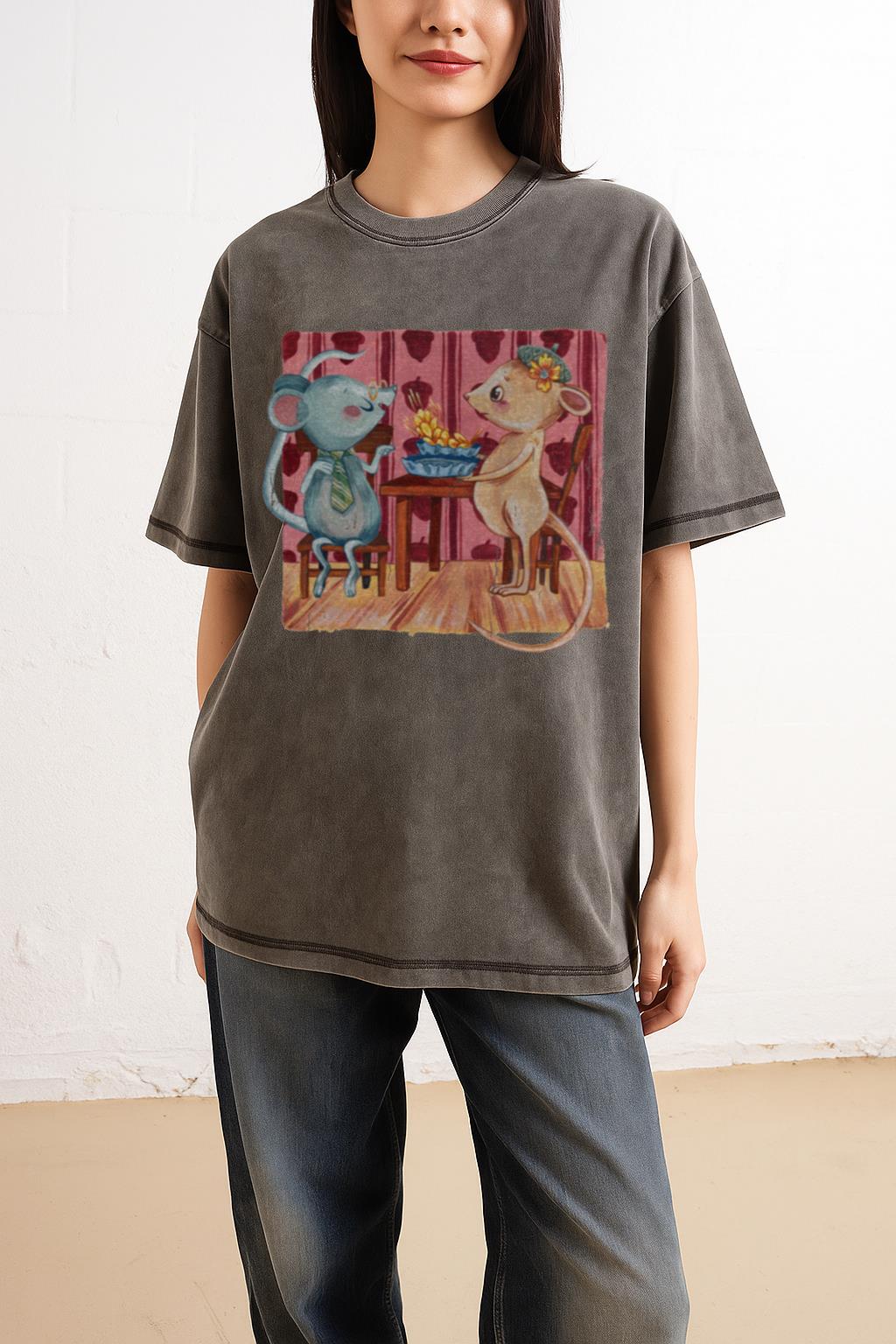 Town Mouse Country Mouse T-Shirt | Classic Children's Fable - Image 2