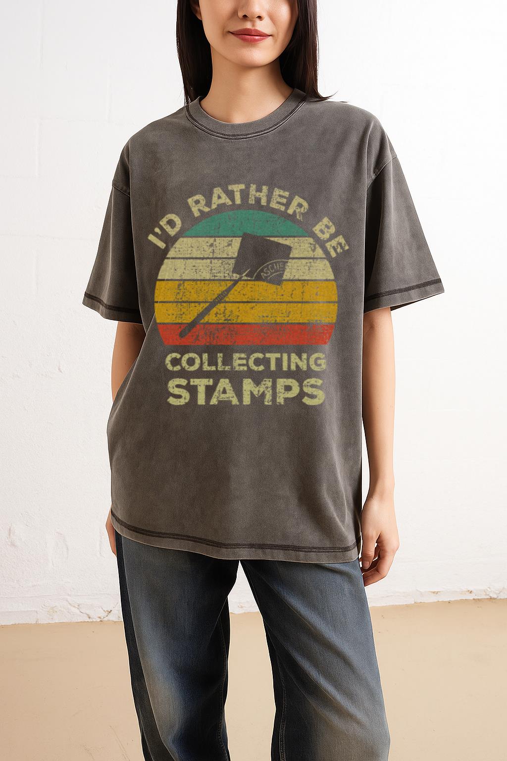 Vintage Stamp Collecting T-Shirt | Funny Philatelist Gift - Image 2
