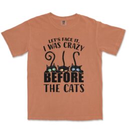 Let's Face It I Was Crazy Before The Cats Unisex Comfort Colors 1717 Heavyweight T-Shirt